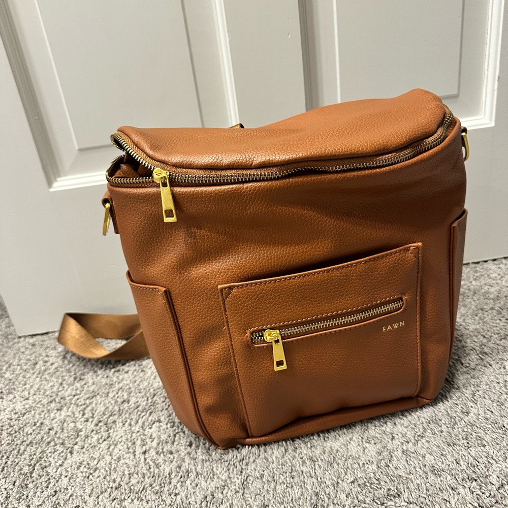 Fawn The Original Diaper Bag - Brown Faux Leather